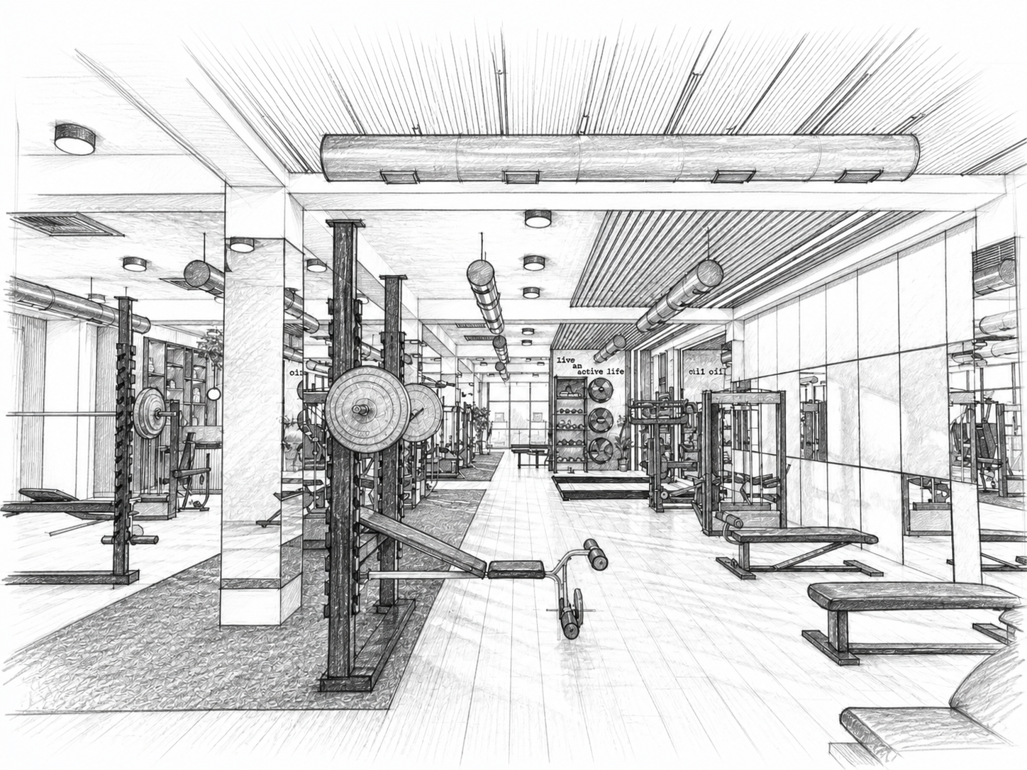 Modern Gym Interior Visualization-11