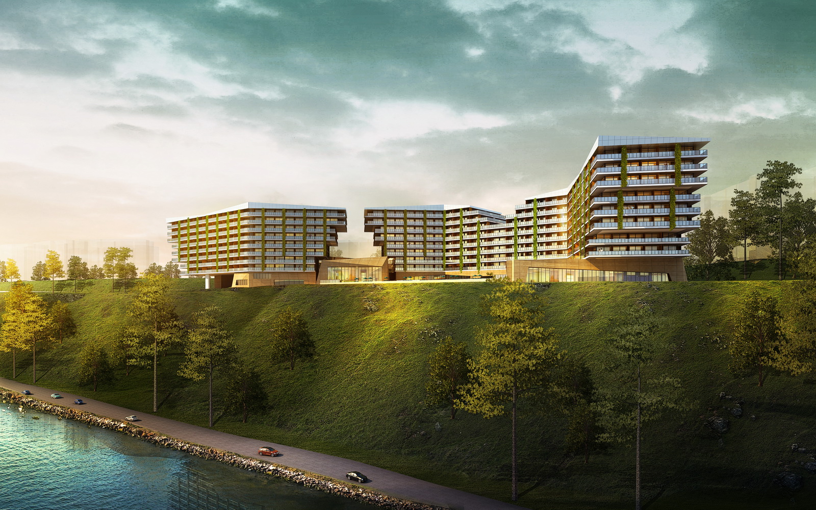 现代山地酒店SU模型-4