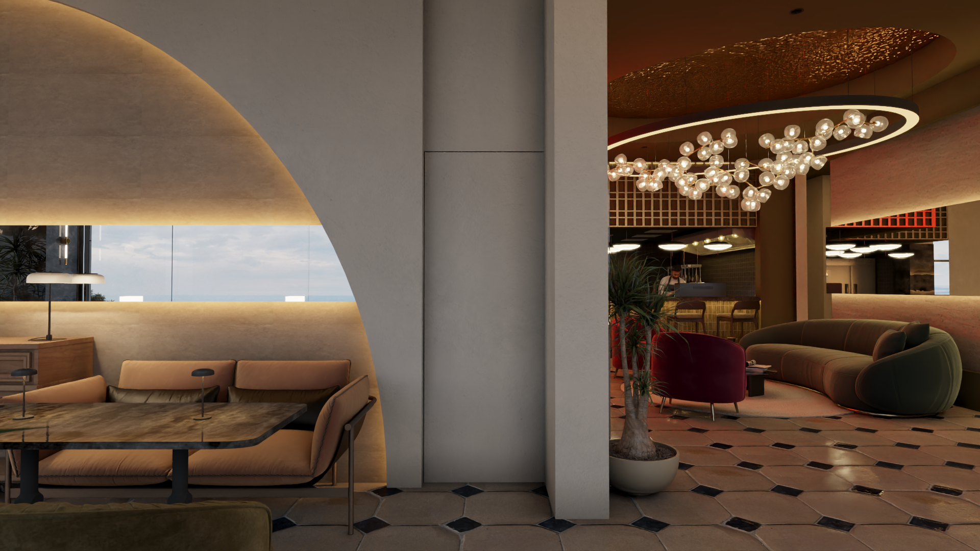 餐厅和水烟休闲室室内设计丨沙特阿拉伯-28