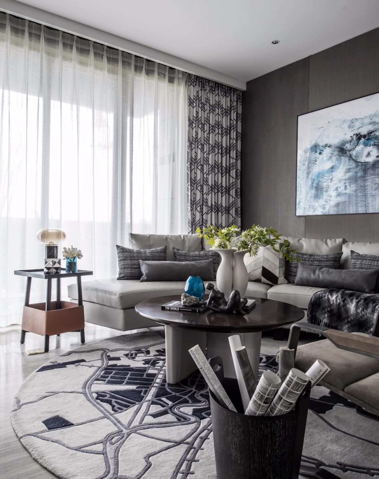 南京宝华山南麓高级灰现代风别墅设计-4