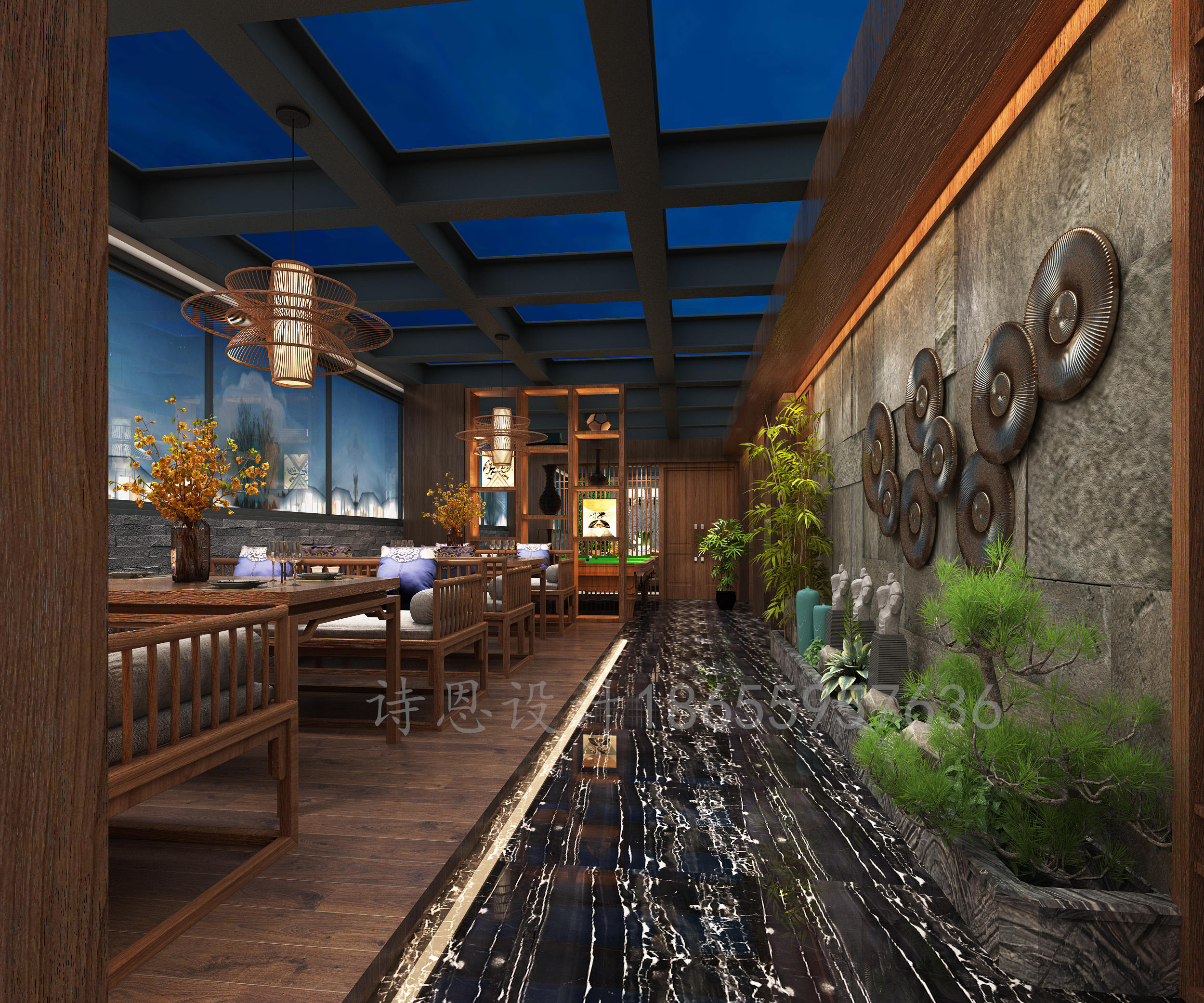 这样的中式餐厅设计，让你吃饭都有诗情画意-4