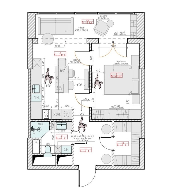 50平米巴黎公寓风格住宅室内设计丨设计师Влада Масорина-51