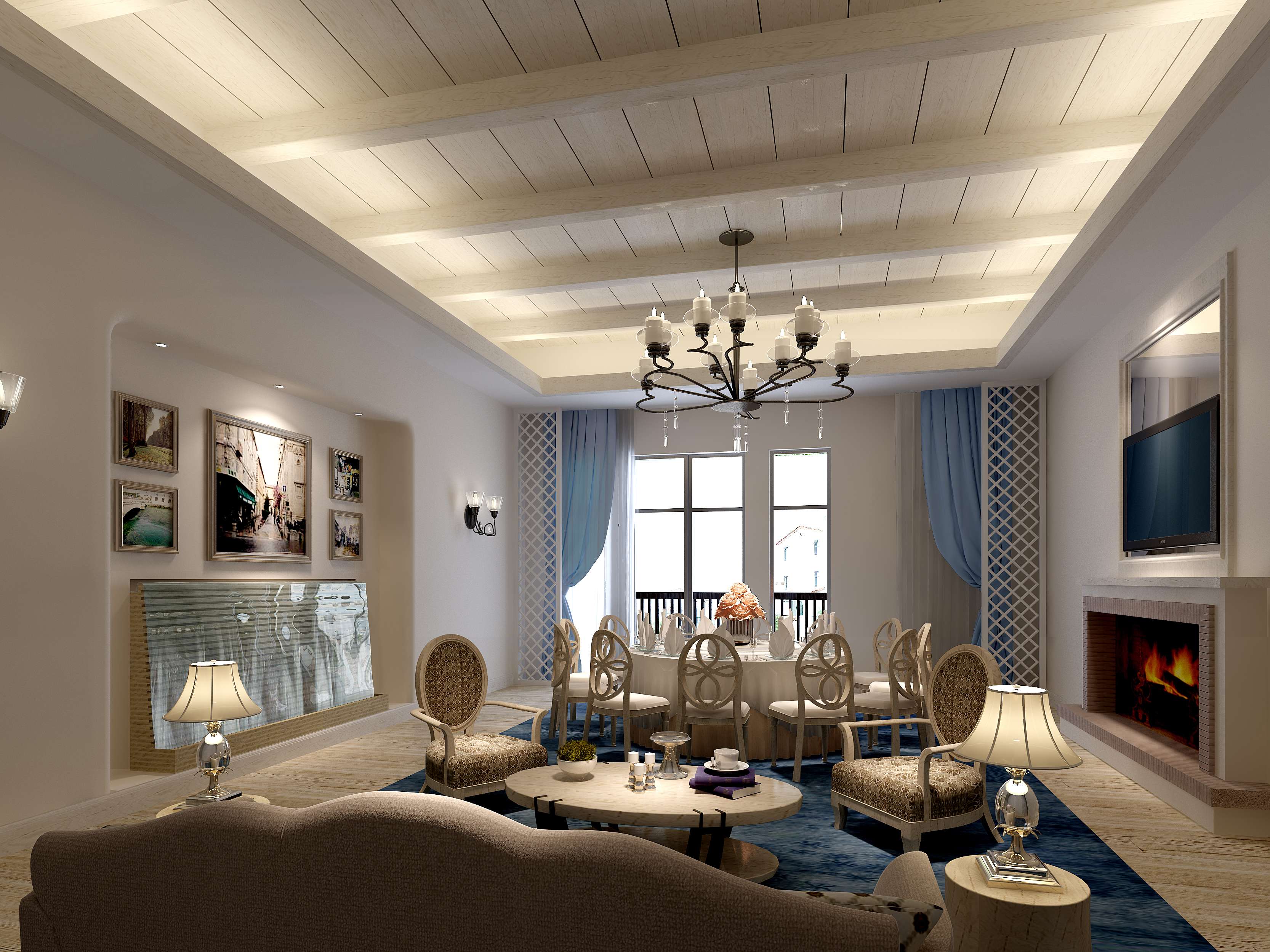 新中式风格奢华酒店餐厅 会所包房 包厢 包间 高清效果-3-33