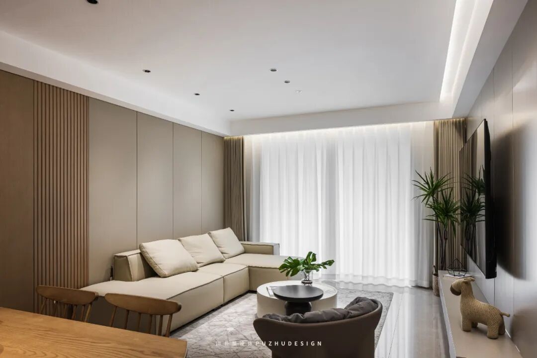 PUZHU朴筑设计|温馨奶咖色，现代奶油风-38