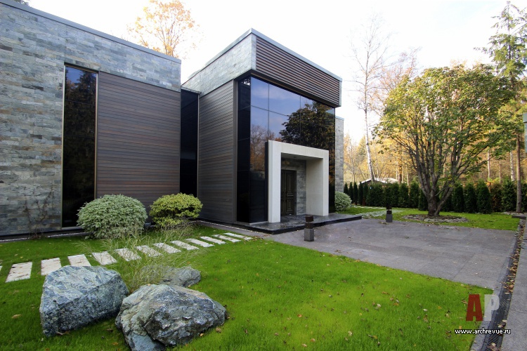 带现代简约建筑和旱溪的小地块景观设计丨俄罗斯莫斯科-14