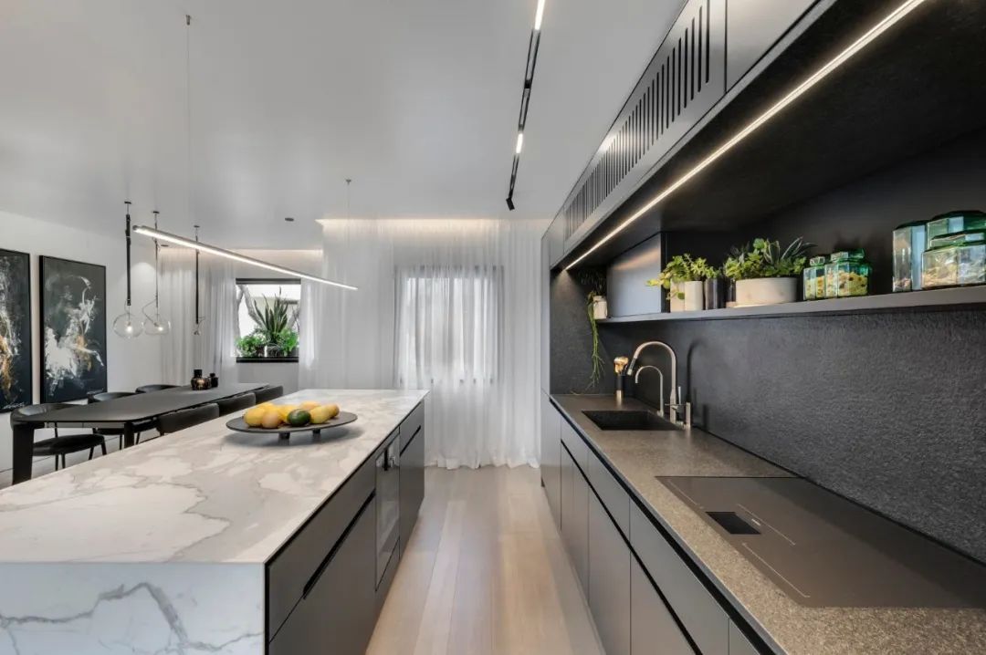 Aviram Kushmirski 打造轻奢风空间，黑白色调与实木地板的完美搭配-18