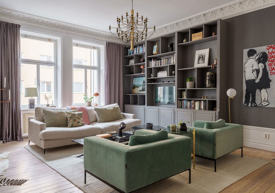 斯德哥尔摩中心地带的时尚开放式公寓设计-4