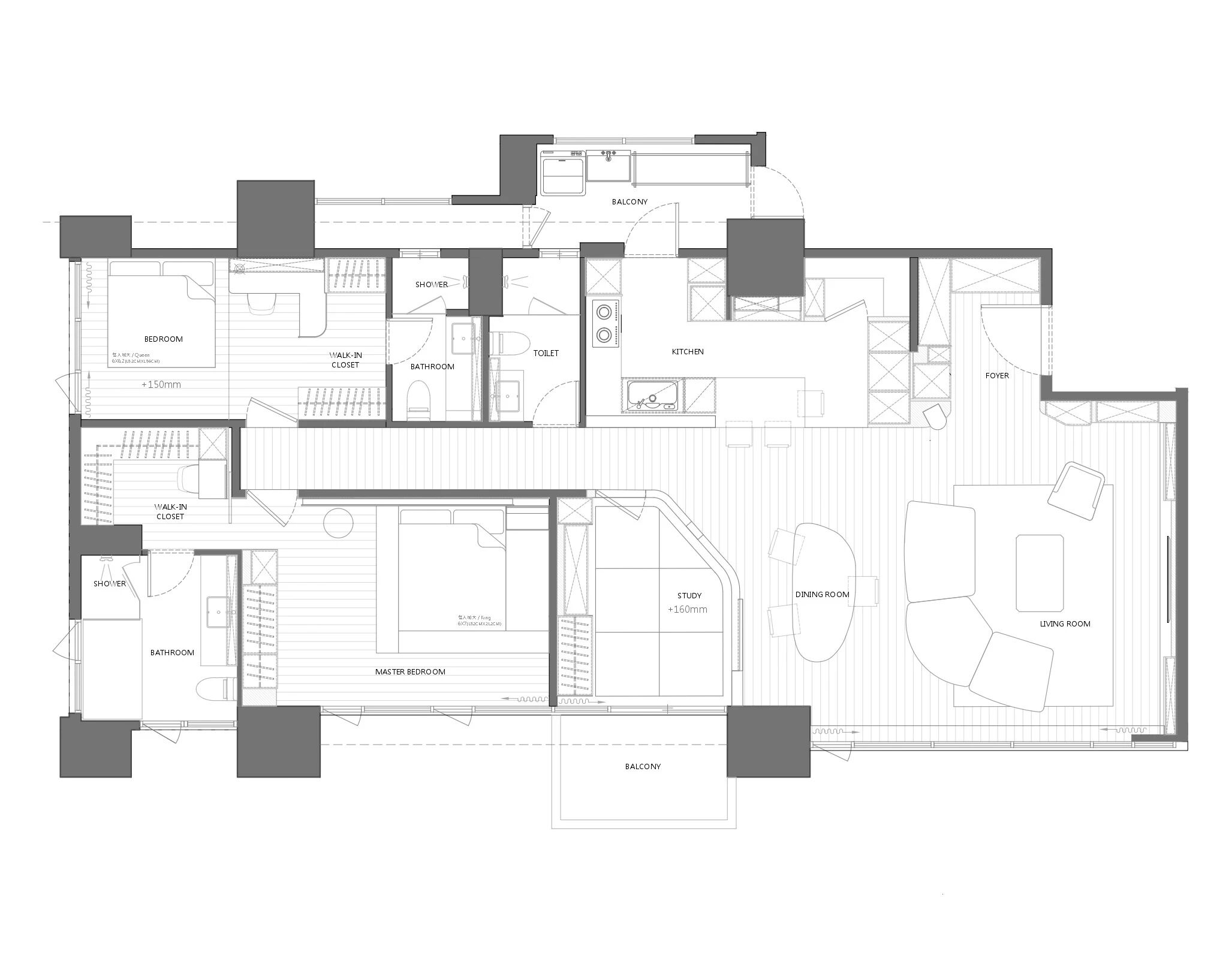 以大地色系与极简语言,构筑155平弹性功能丨中国台中丨新橙设计-22