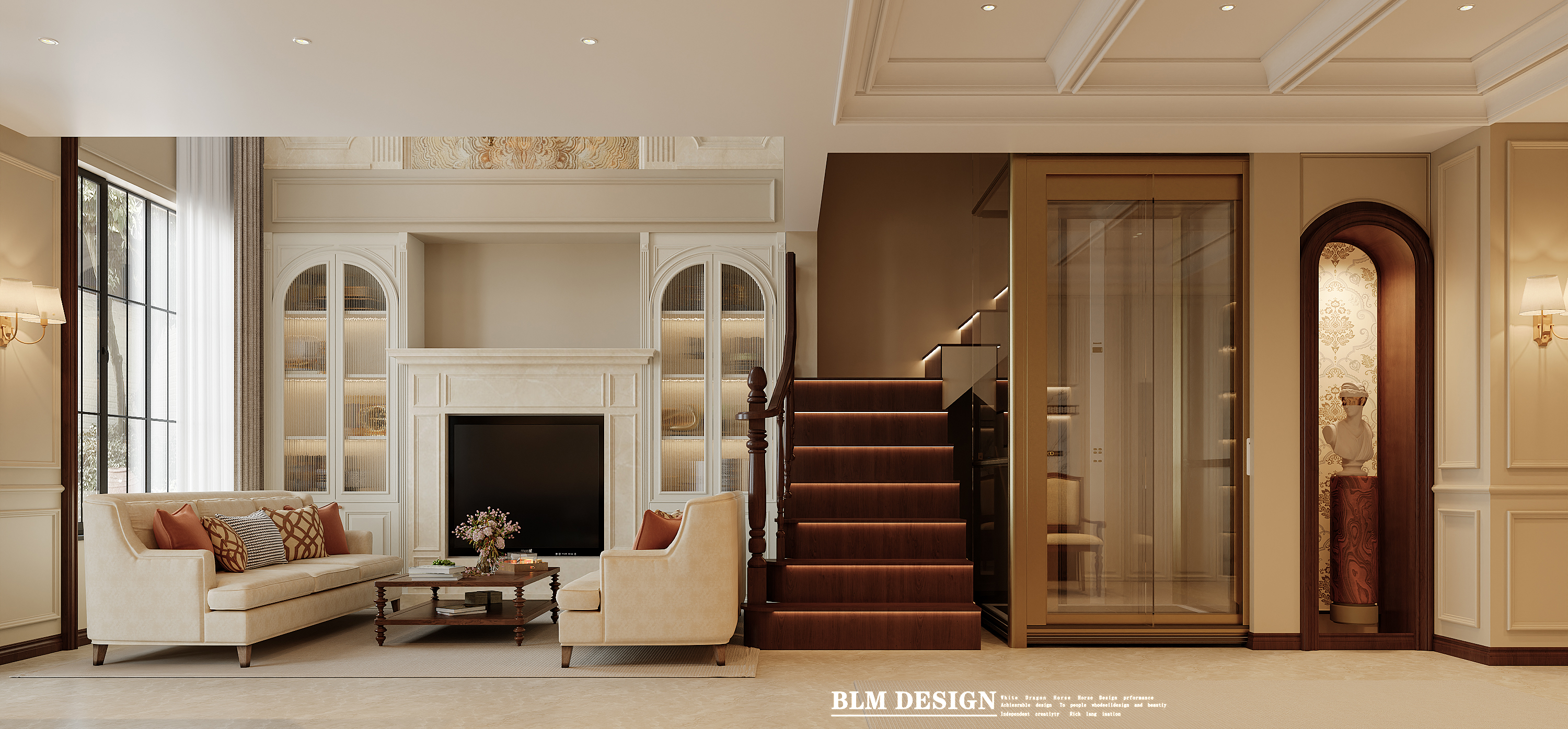 美式别墅效果图案例-11