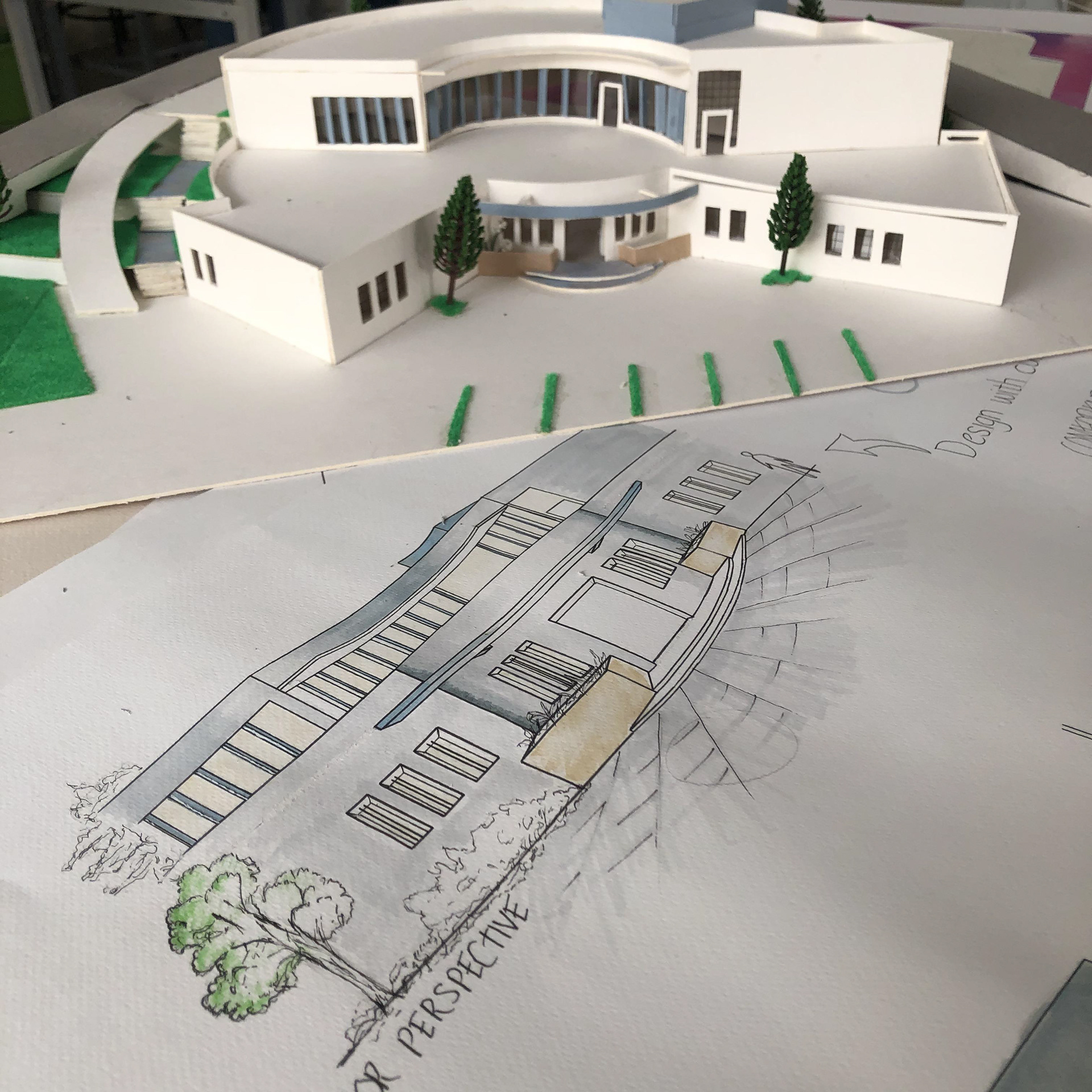 Clinic design - 2nd year, Hand drawings-1