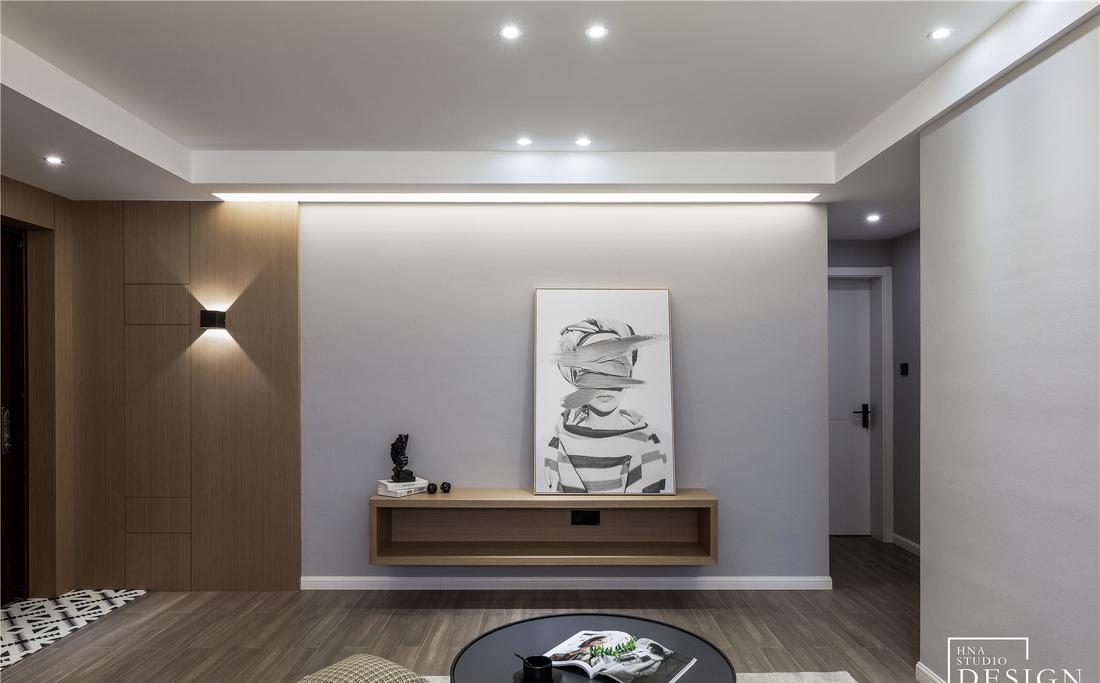 海航设计 | 130㎡手枪户型爆改,原木风打造温馨三合一空间-8