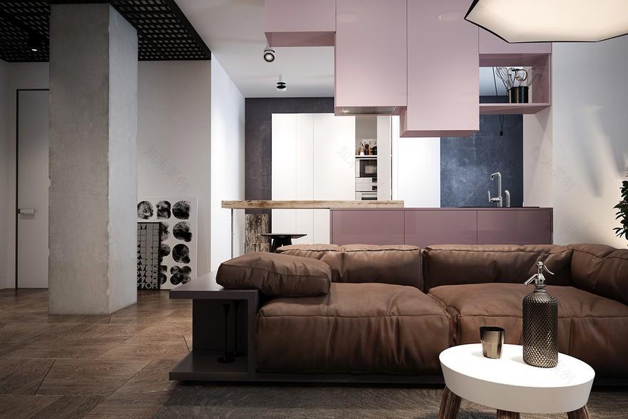 乌克兰基辅粉色公寓-1