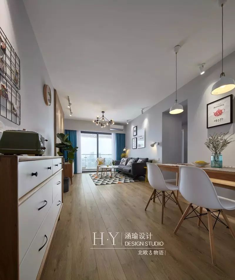 涵瑜设计打造 89㎡北欧清新风,实现空间通透与互动-16