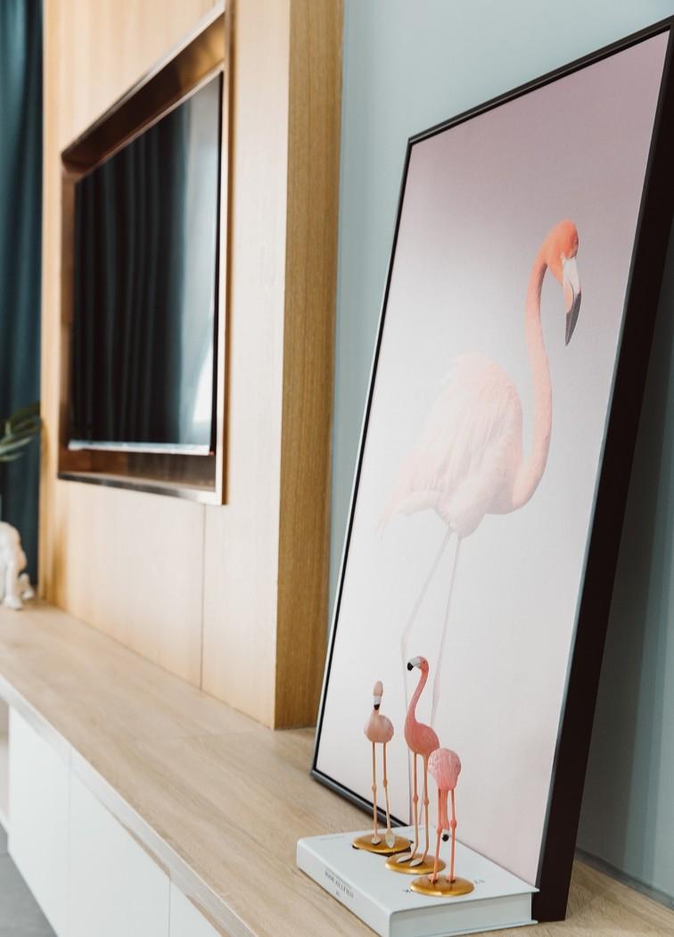 森罗设计 | 小情歌 | 清爽蓝灰色客厅的活力点缀-8