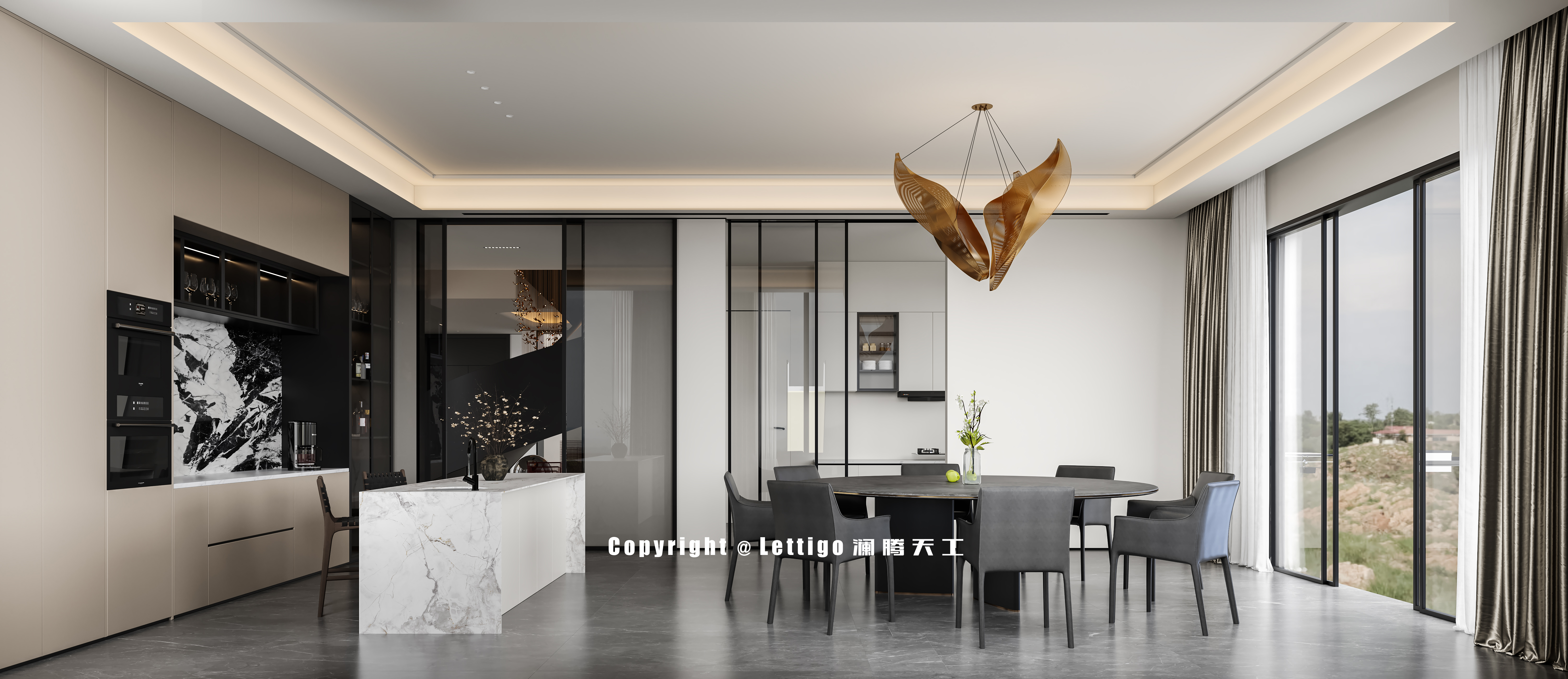 意式极简|客厅挑高高级舒适-0