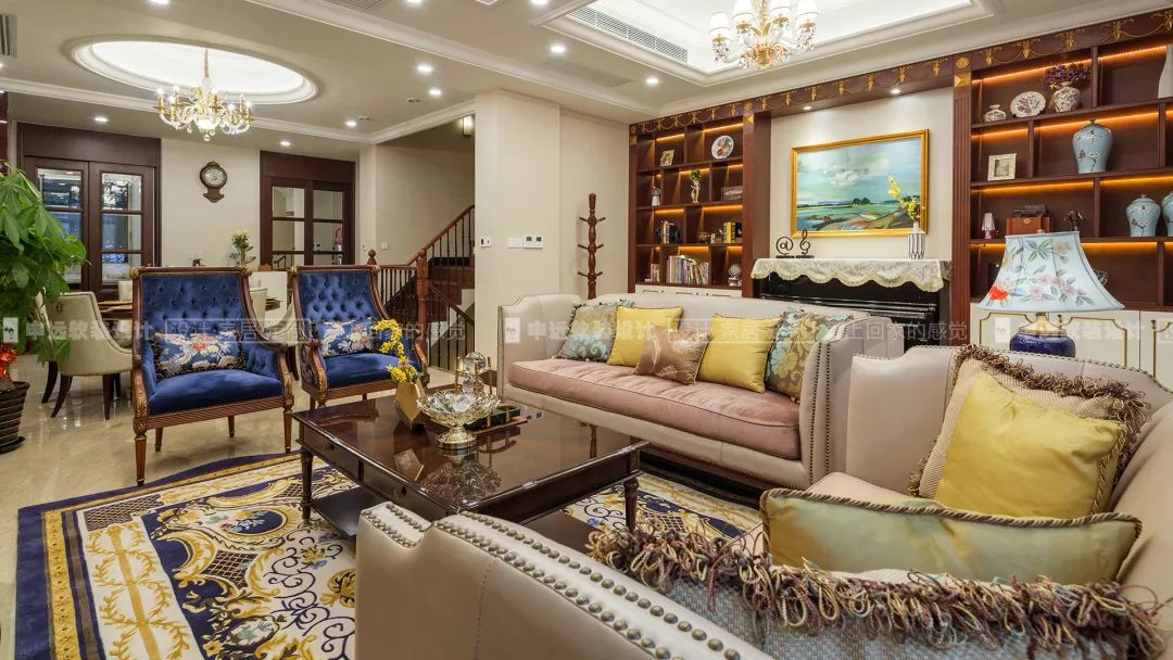 【申远软装百套实景案例】贝尚湾 300㎡ 欧式-8