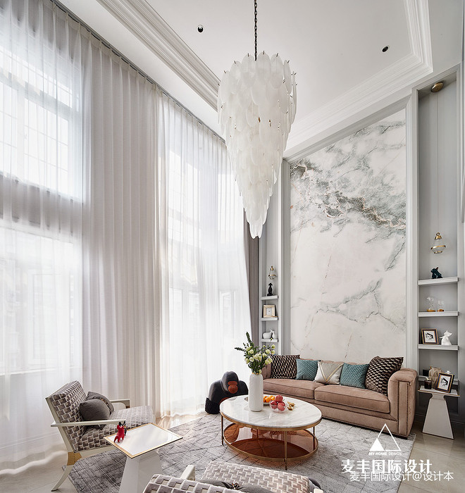 101万元复式200平米装修案例  美式轻奢 碧水豪园丨中国杭州丨麦丰AR原创国际 毛建松-33