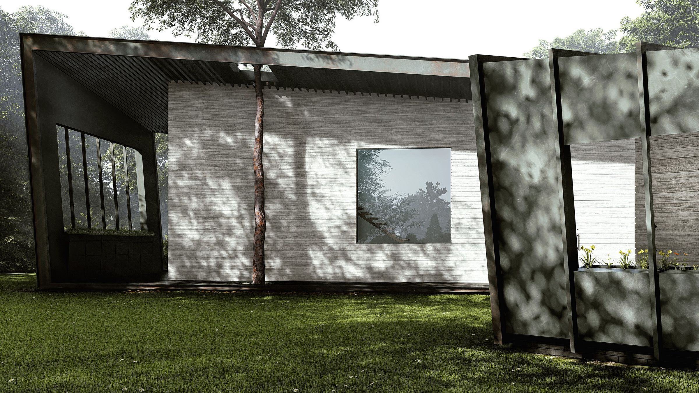 三角形的独立别墅 · Heram Architects 的绿色温室设计-13