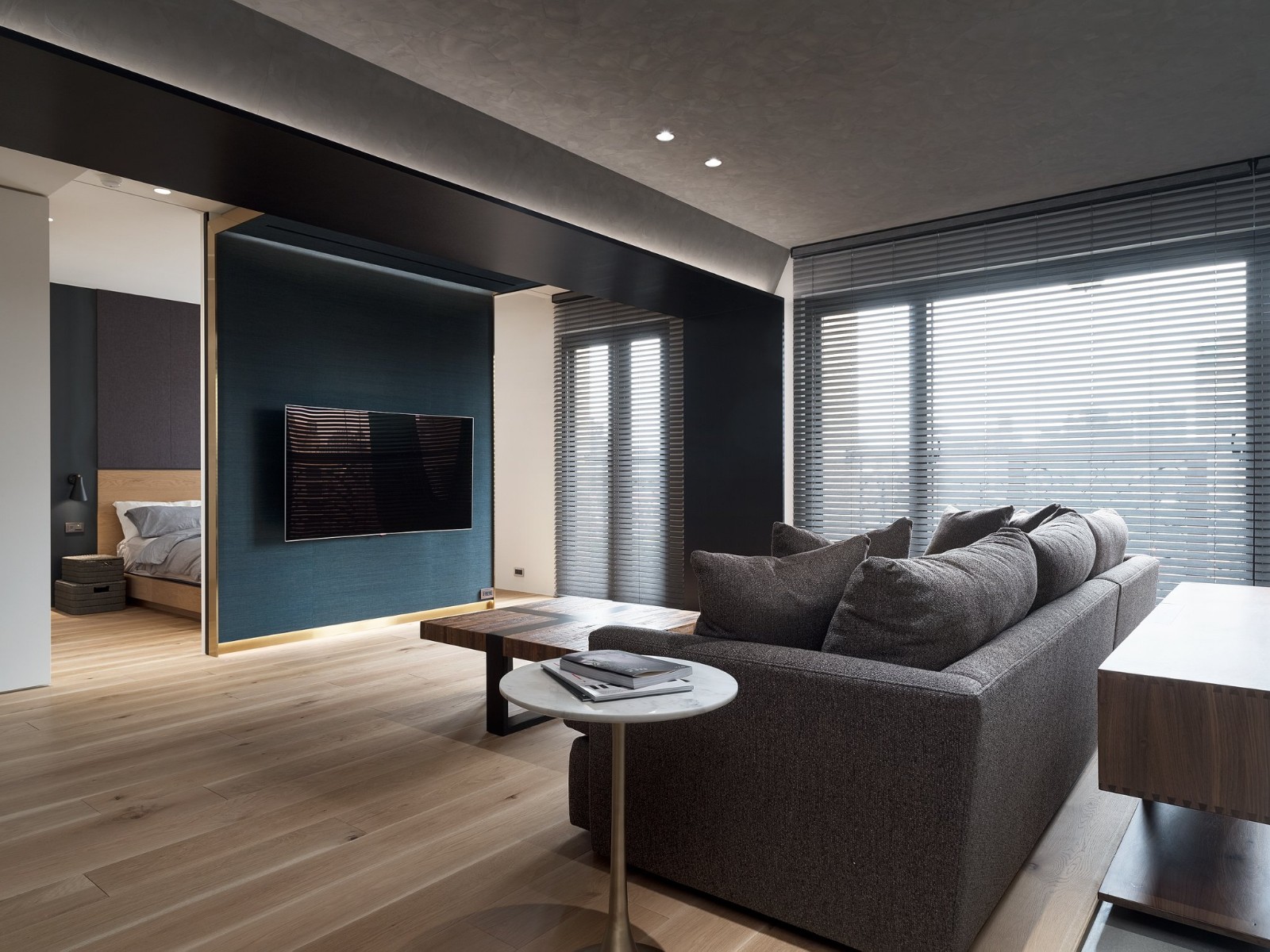 L宅--现代简约灰色调原木风  宇椽室内设计-14