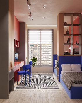 House orange-blue
