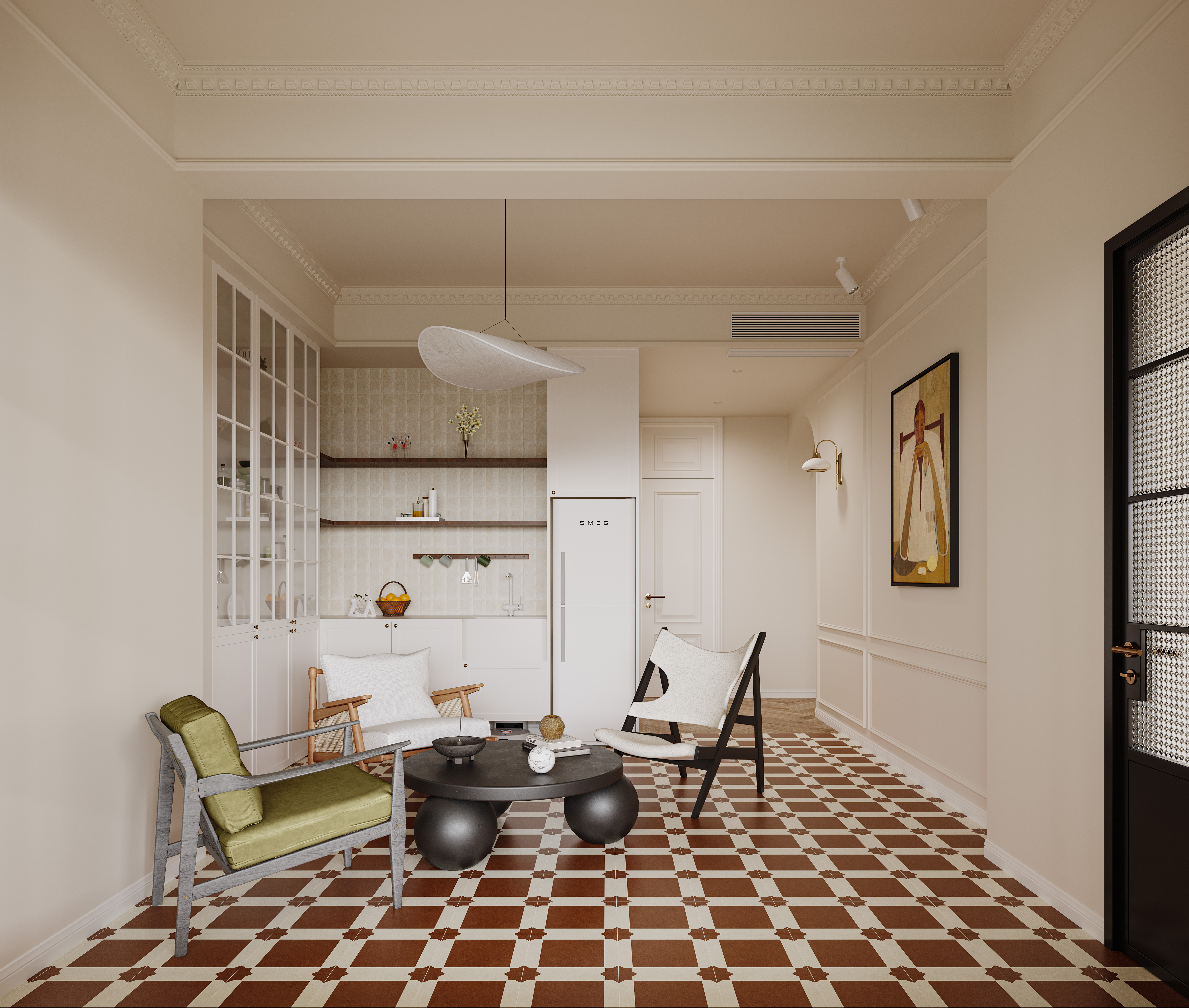 法式挑空别墅-23