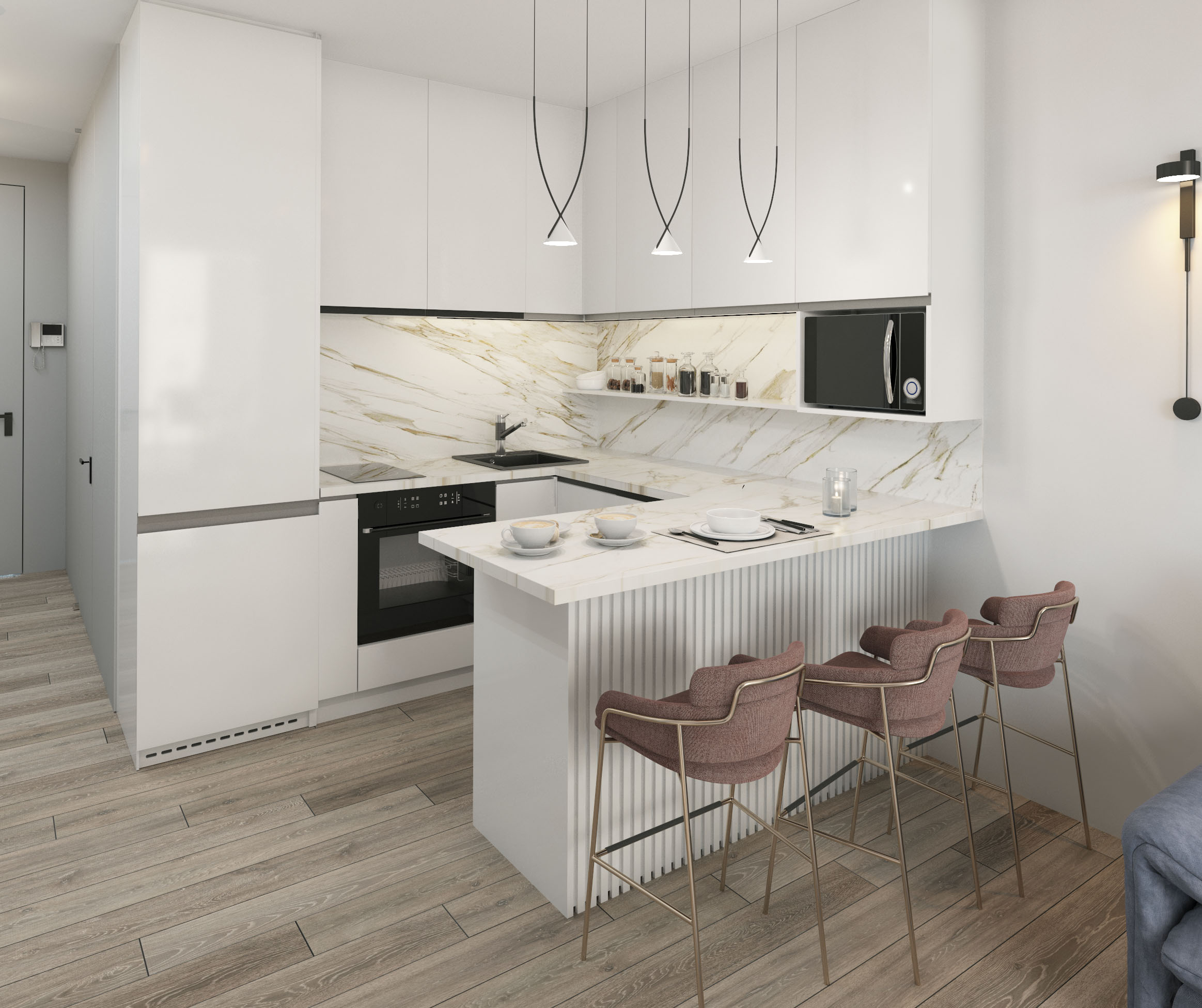 гостиная ЖК"Парк Челюскинцев"-4