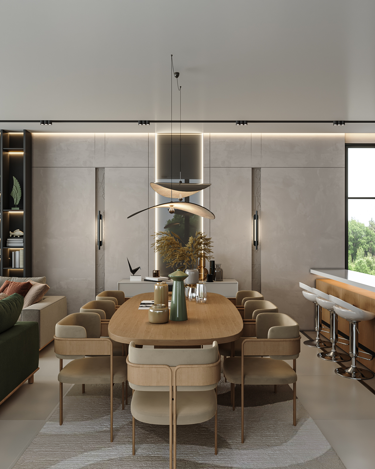 Luminous Contemporary chalet interior-7