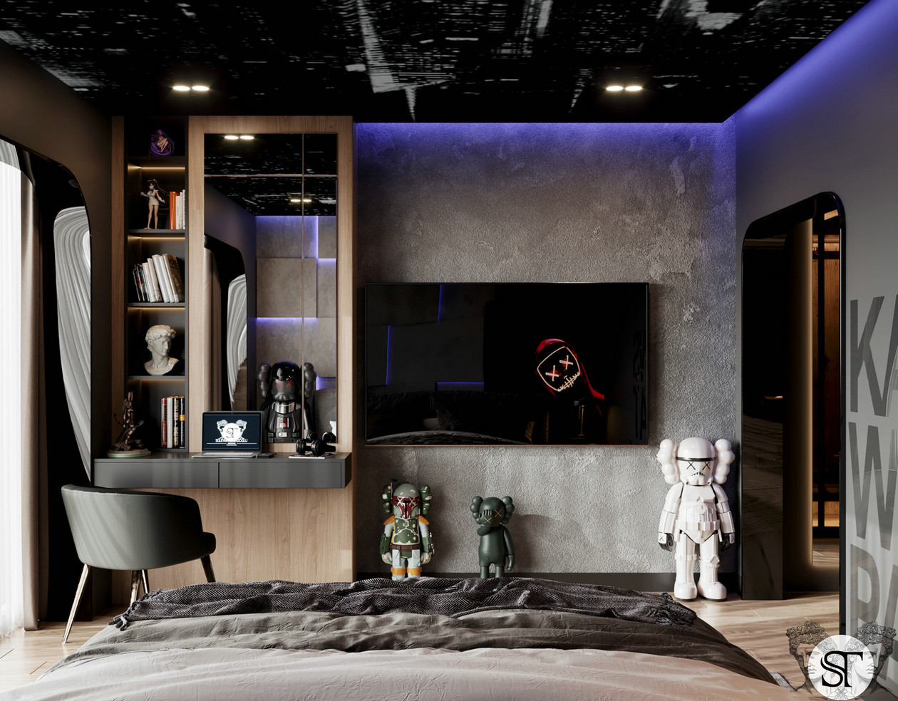 深色系公寓设计-11