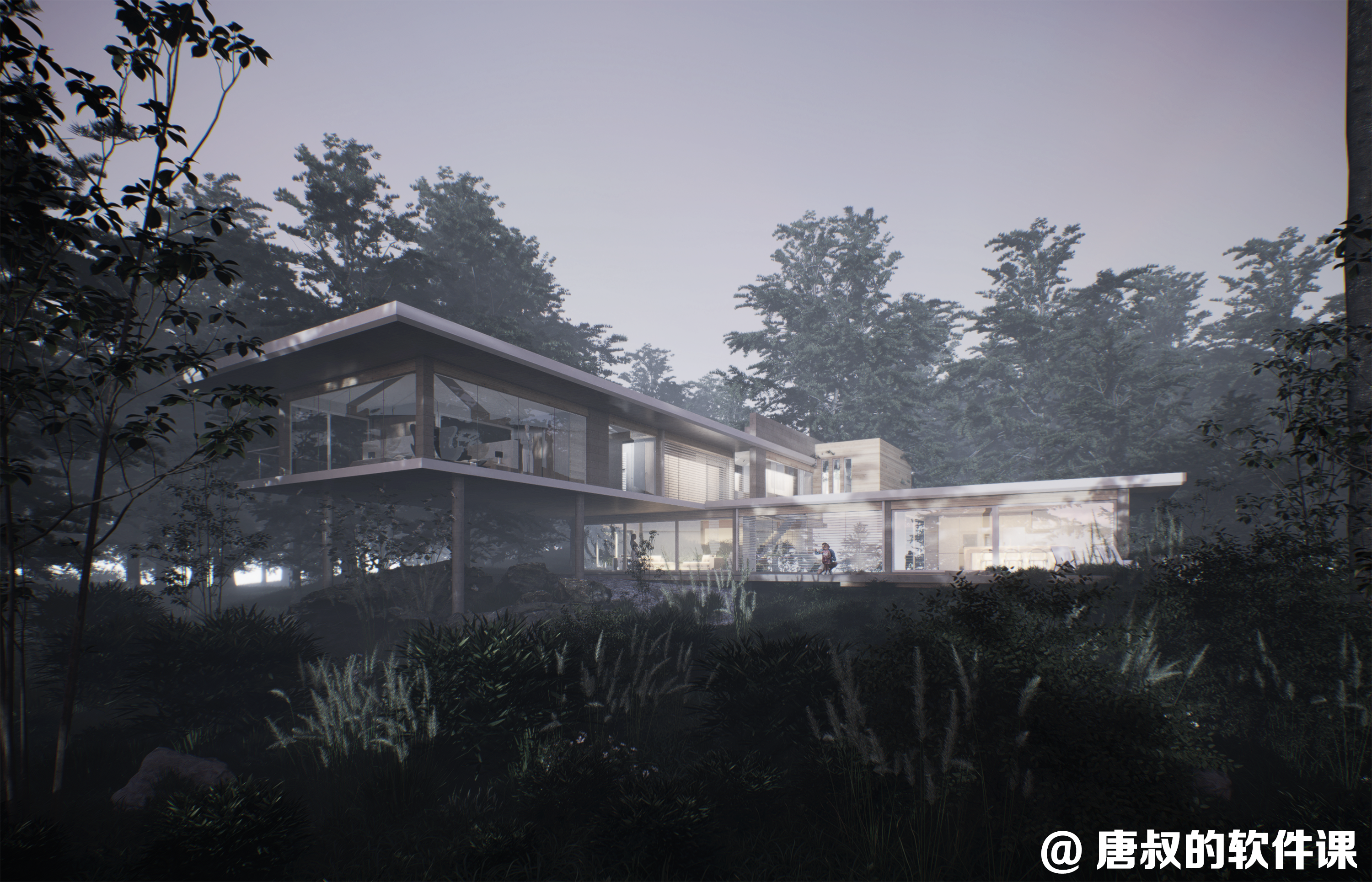 山地别墅—写实渲染效果图-6