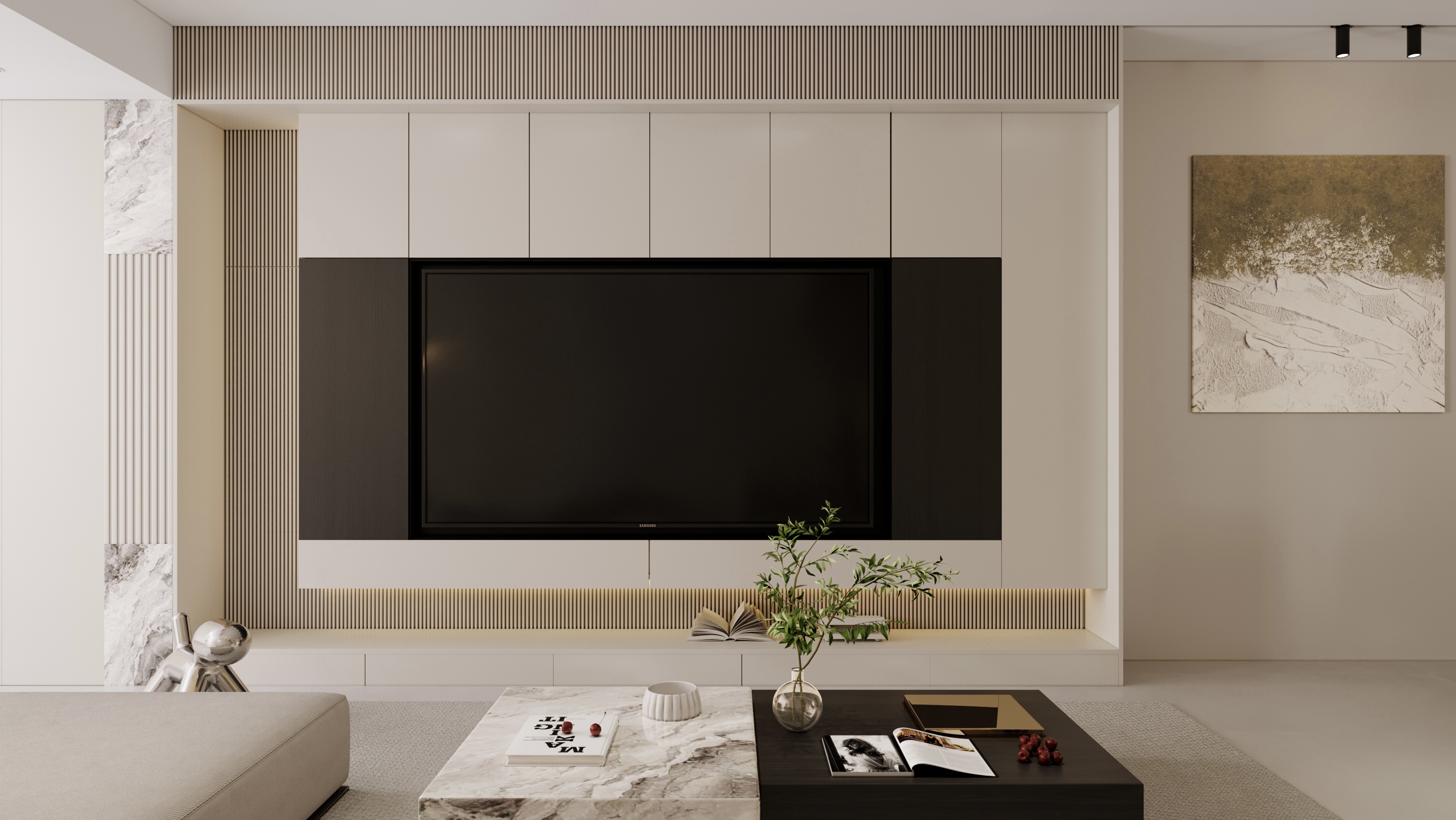 现代极简+奶油风室内设计-3