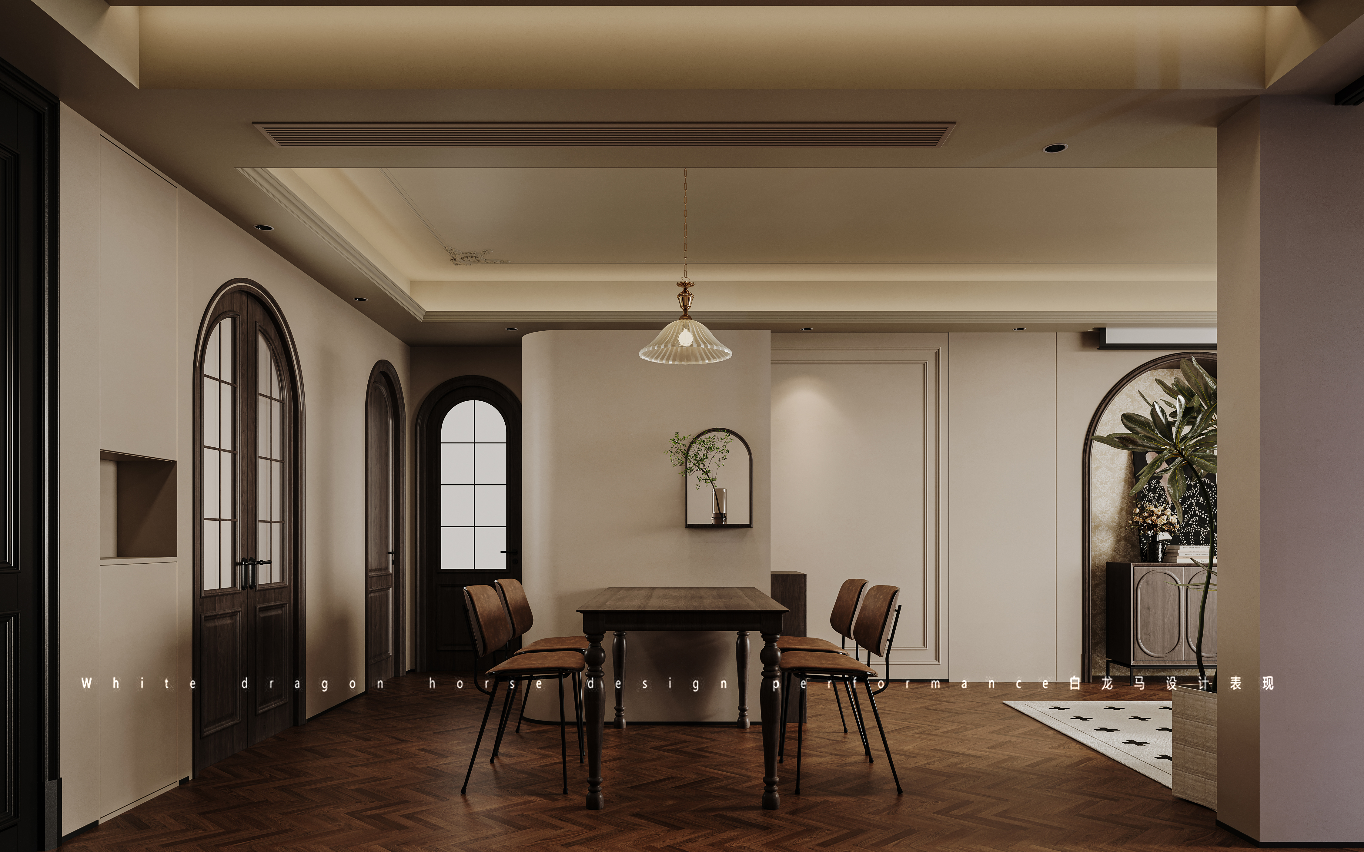 轻美式风格-白龙马效果图-2