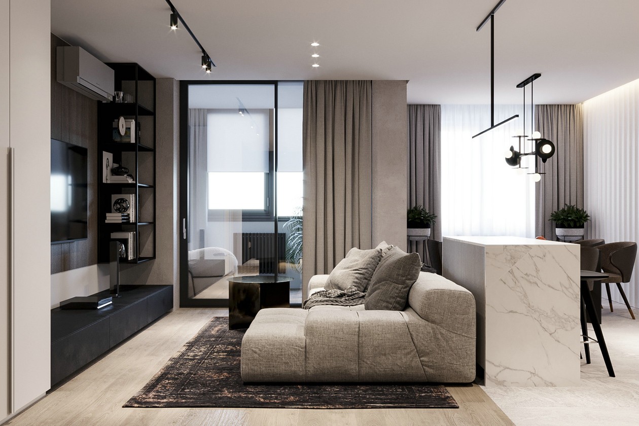 灰色系简约风公寓 既纯粹又有序的生活-6