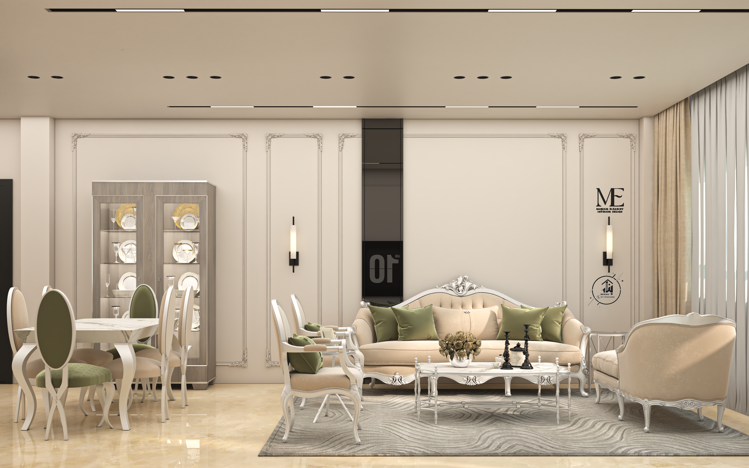 NeoClassic Reception（新古典接待处）丨Mariam Elgarihy,设计及可视化工作在Benaa完成-6