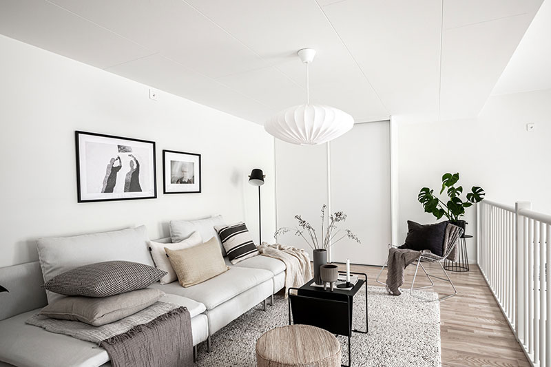 瑞典 Gothenburg 小公寓的创意设计 | 51 平米带阁楼客厅-12