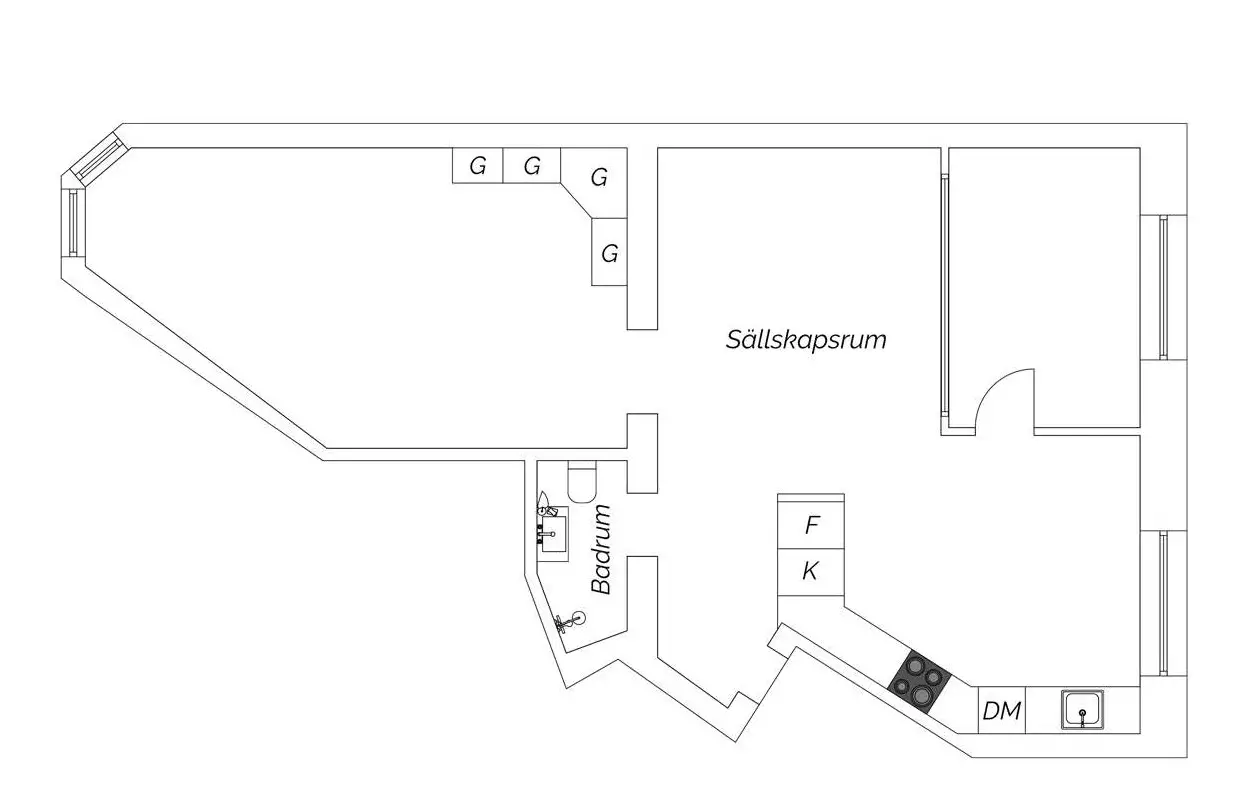 旧建筑中的特殊布局公寓改造-1