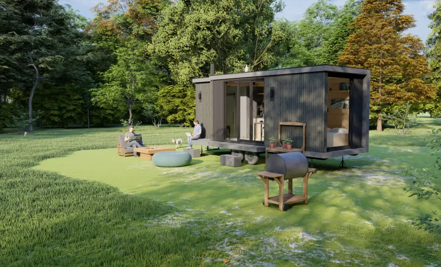 法国 20m²迷你木屋,精致设计与自然完美融合-1