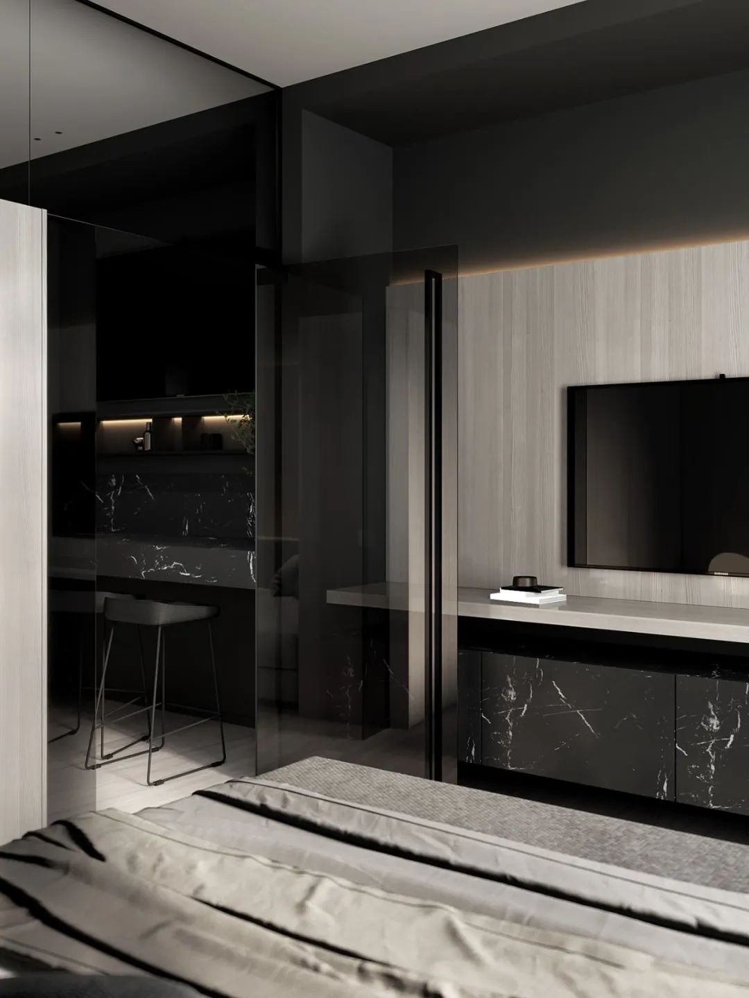 奶油色调黄铜细节,打造 120㎡精致高雅空间丨MARTA SHPACHENKO-63