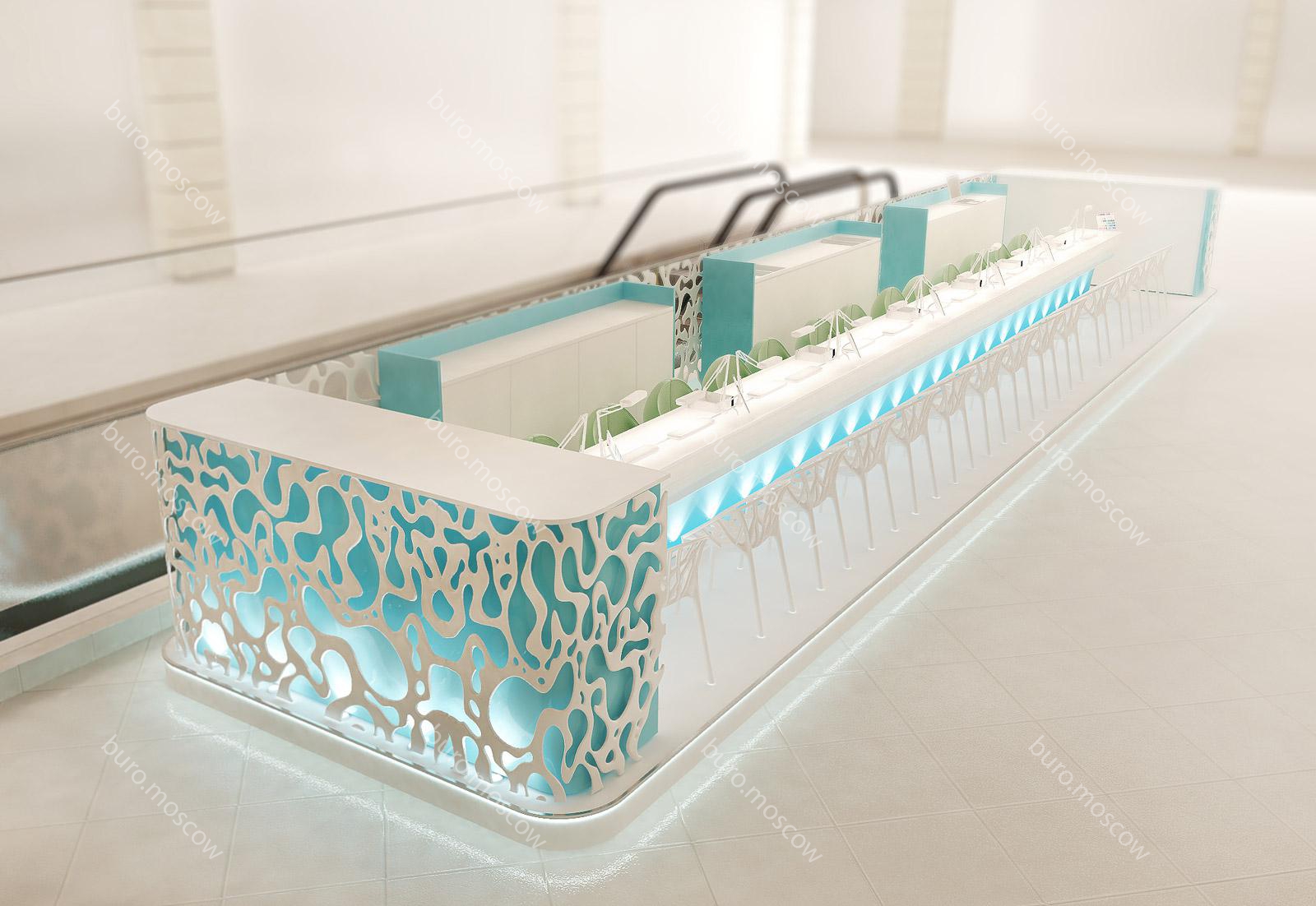 Дизайн островного нэйл-бара для ЛЛ в ТЦ Метрополис-25