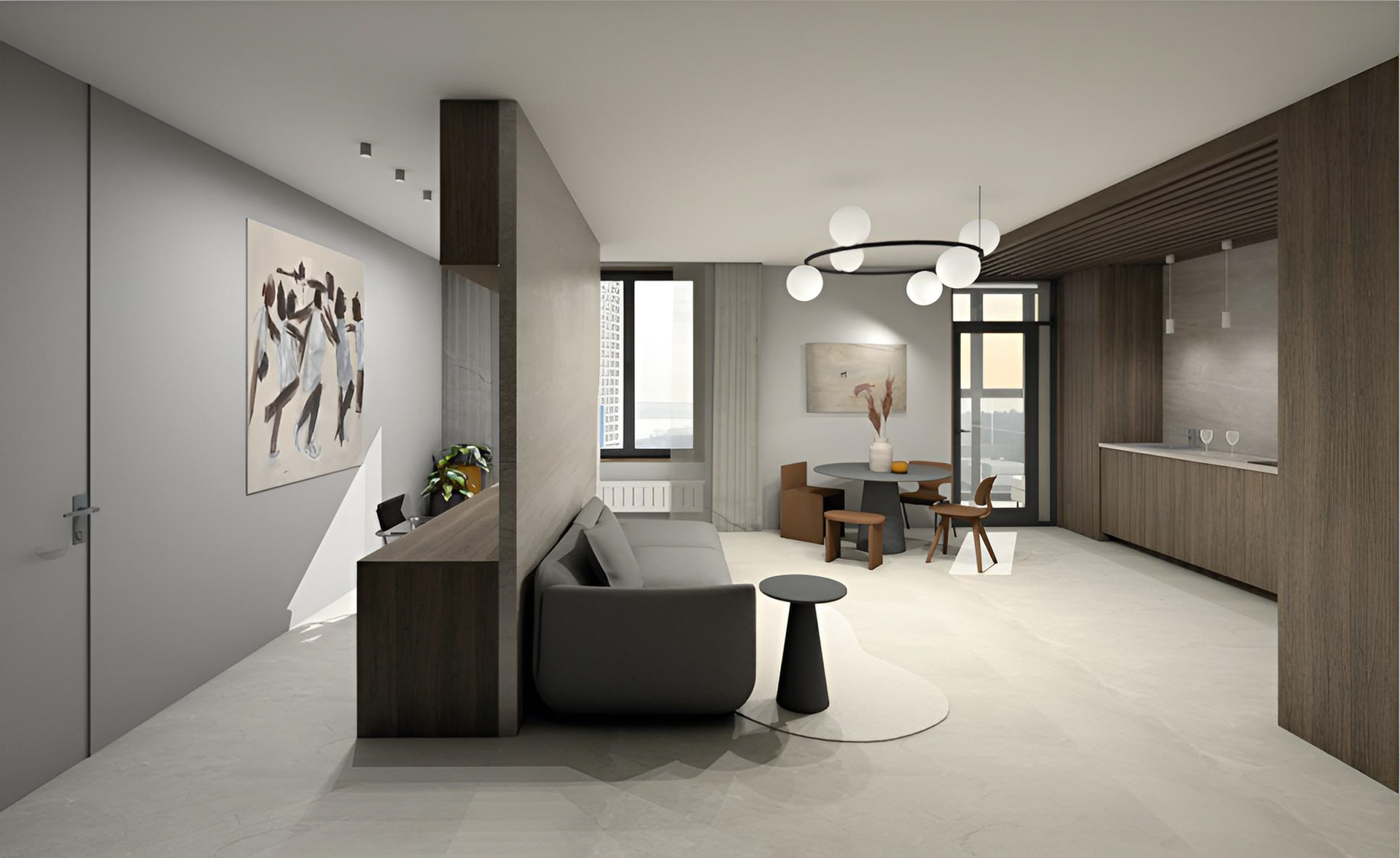 室内设计毕业设计  60平公寓设计-4