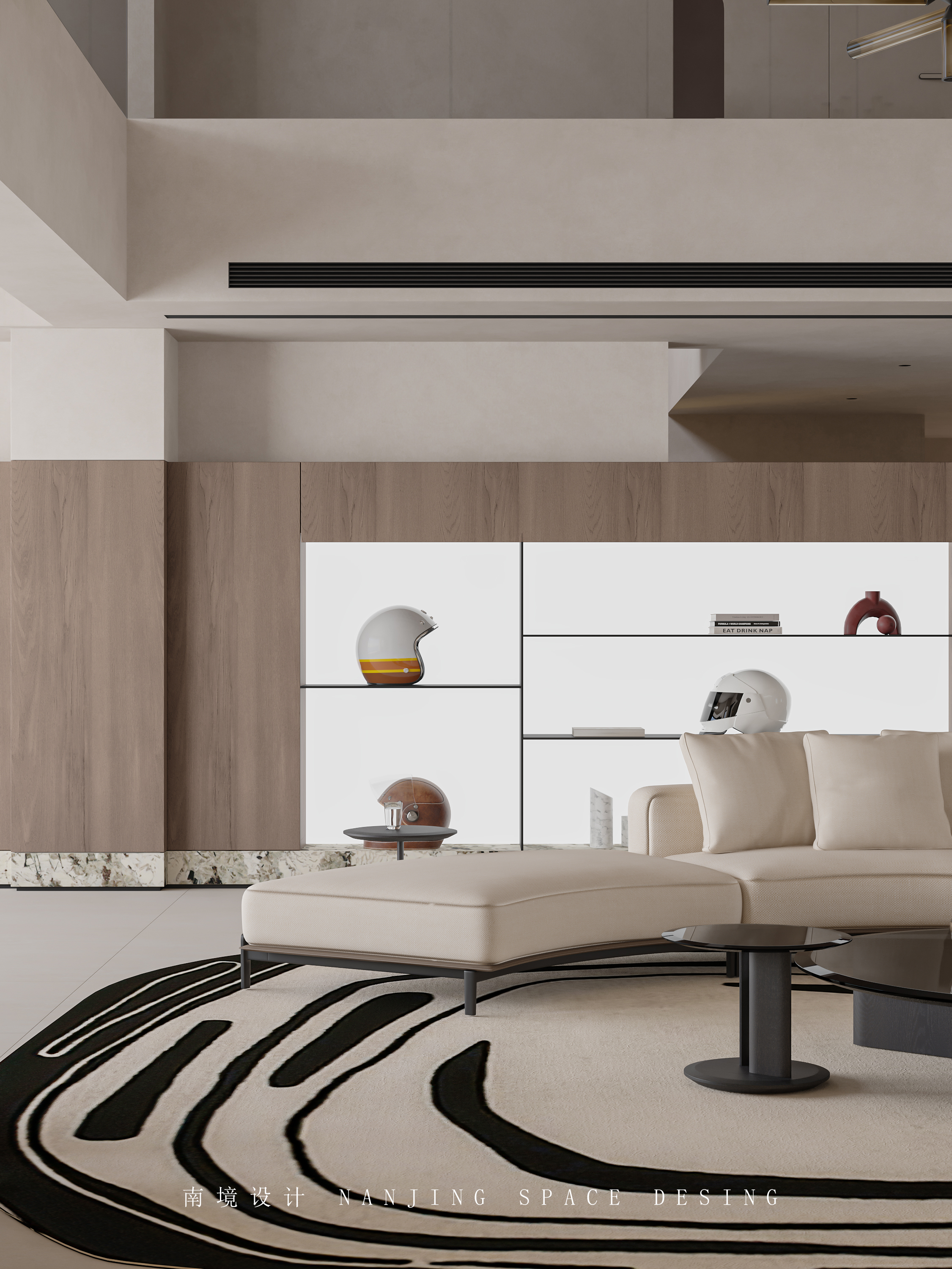 现代简约挑空别墅-16