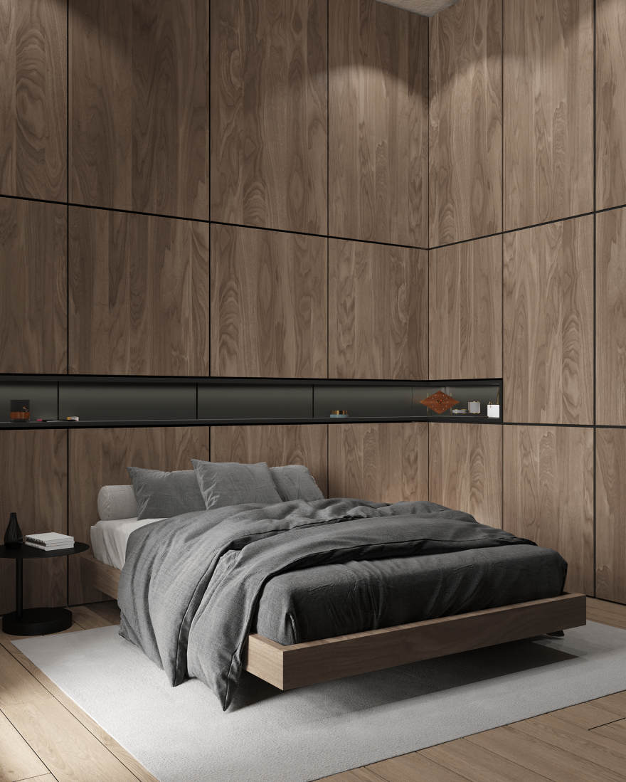 乌克兰知名设计工作室 Sergey Makhno 打造胡桃木高级灰极简空间-22