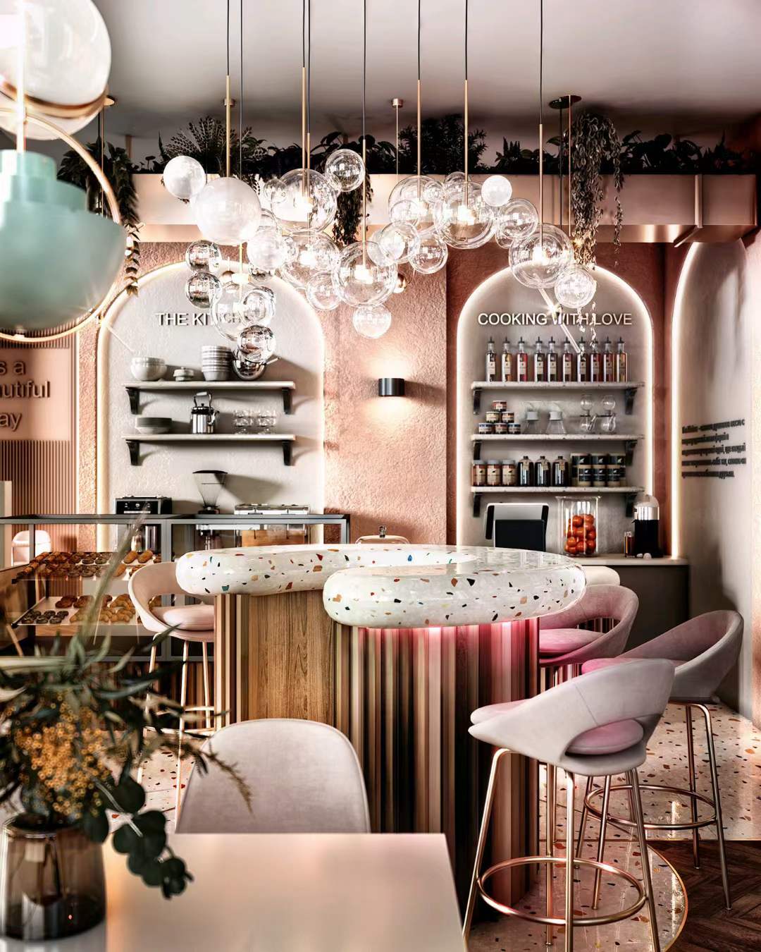 现代餐饮空间 粉色调少女心满满-8