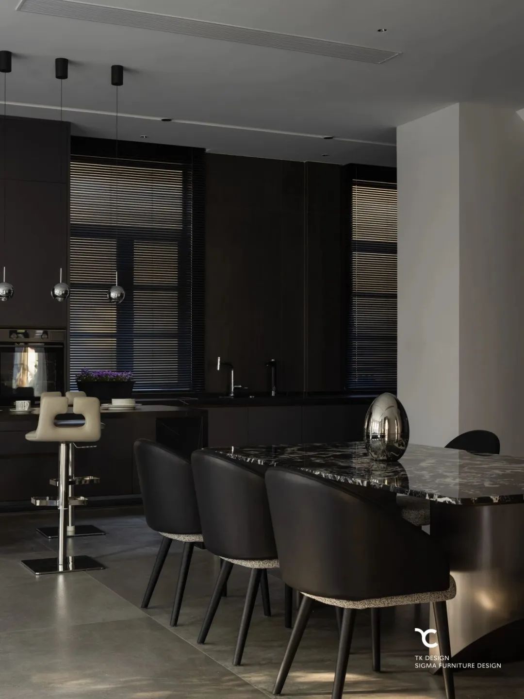 黑白灰的现代轻奢 · 龙悦湾别墅设计丨TK 设计&之和家居-32