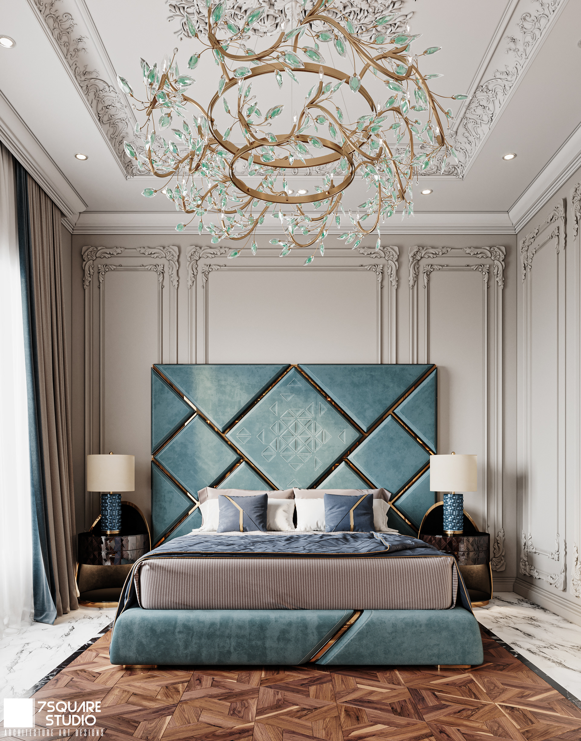 豪华卧室 迪拜丨阿联酋迪拜丨SQUARE STUDIO-3