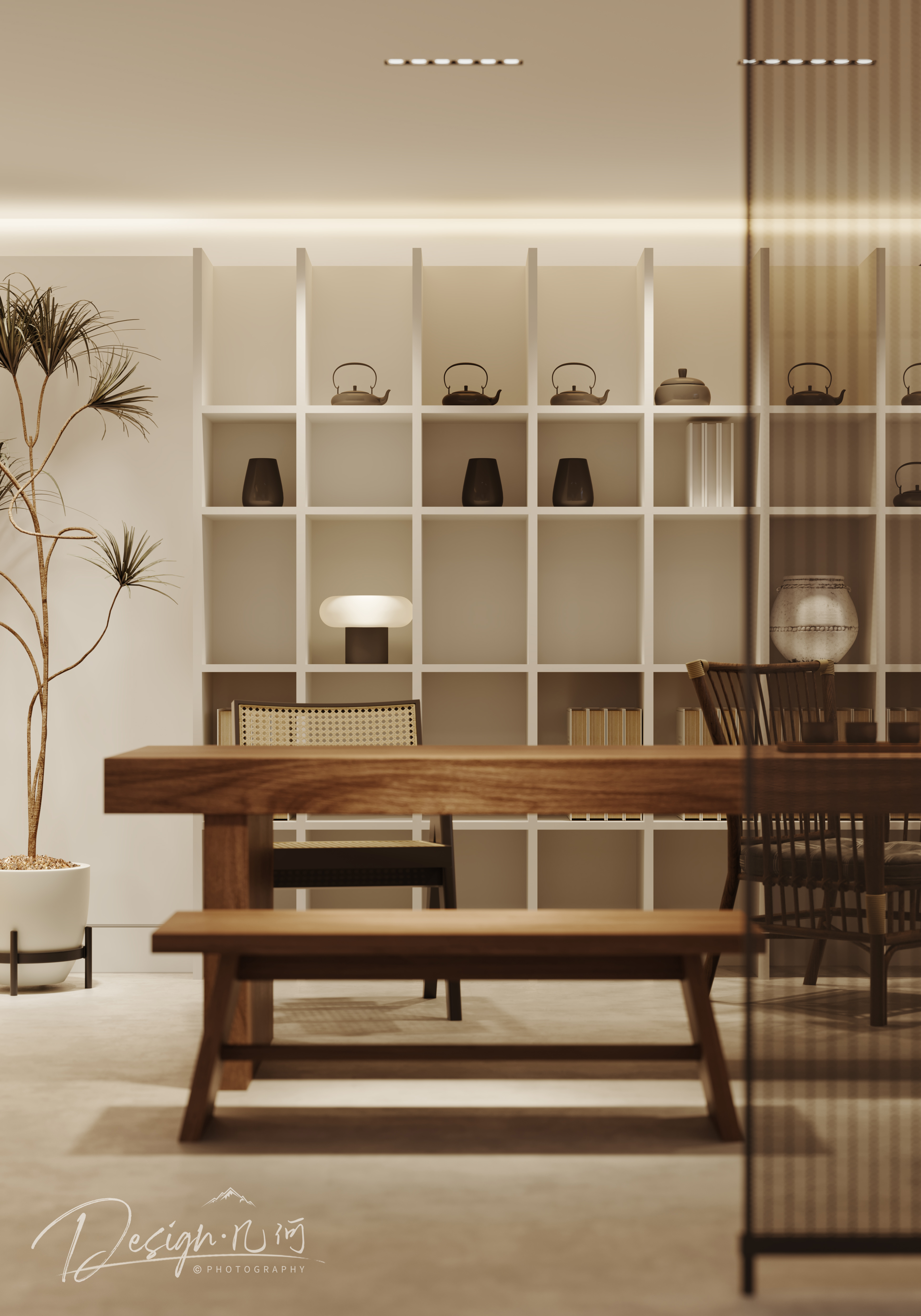 几何空间视觉表现 | 国建翠园现代客餐厅-22