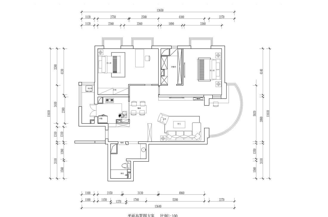 半开放厨房与餐桌相通的设计案例-20