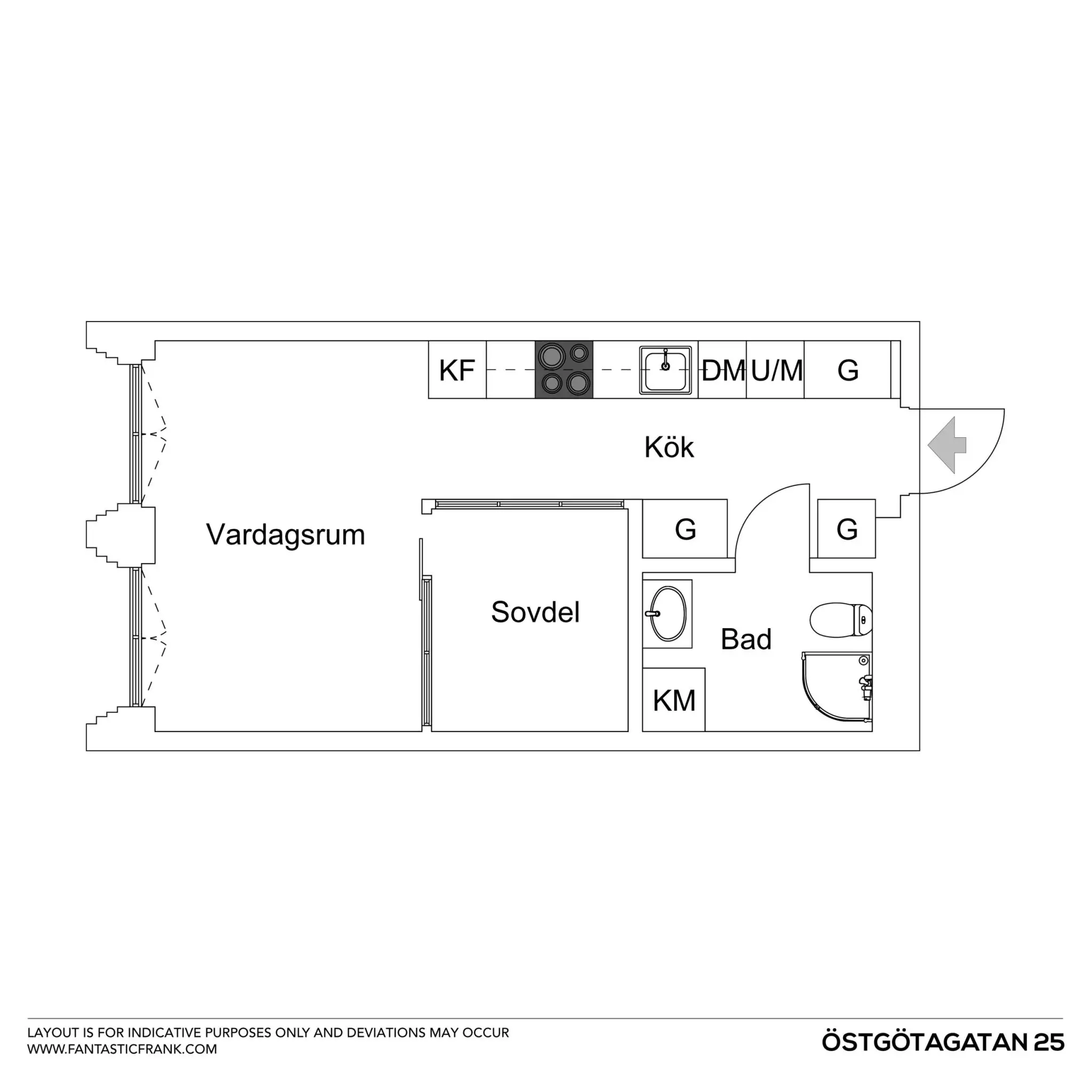 瑞典斯德哥尔摩 32m2 豪华酒店式设计工作室-13