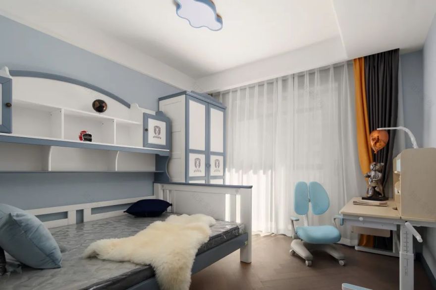 美式轻奢三室两厅丨锦华装饰-24