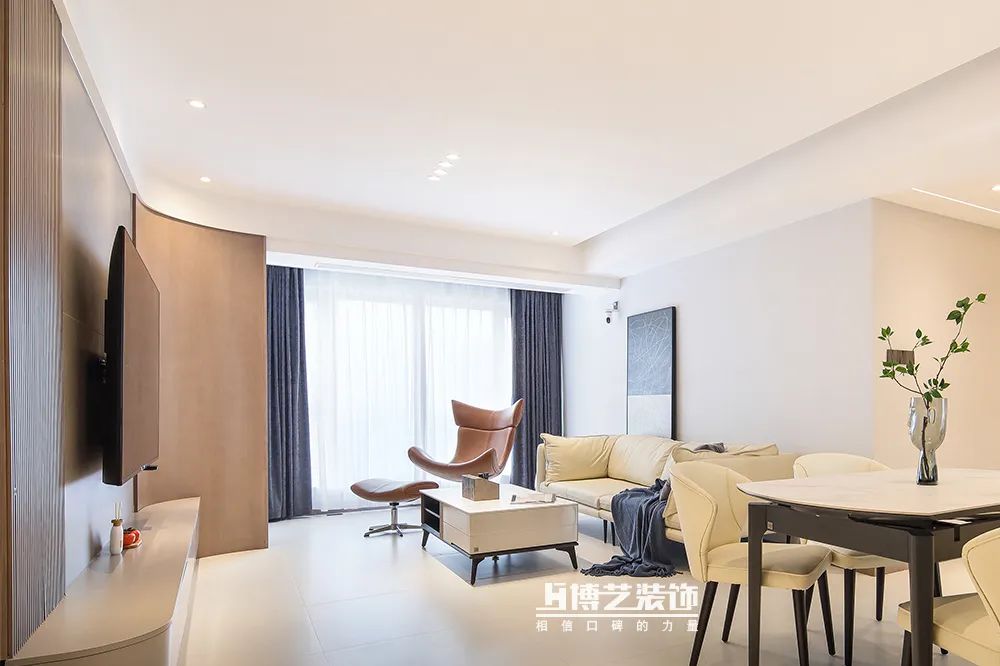 奶油色家居,温馨宁静的现代简约设计丨博艺装饰-0