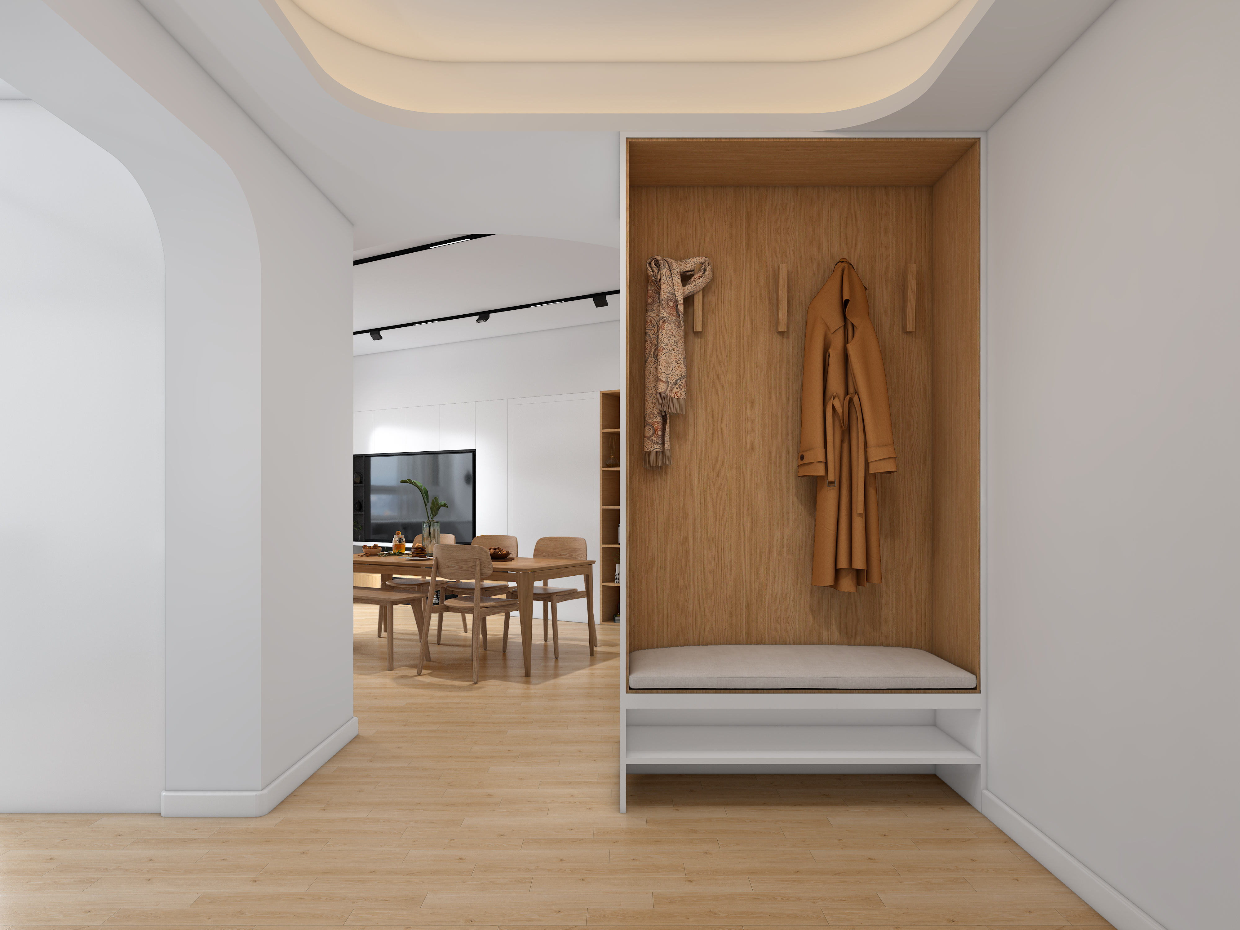 深圳口山设计：福田·长泰花园原木风，简约时尚又温馨-17